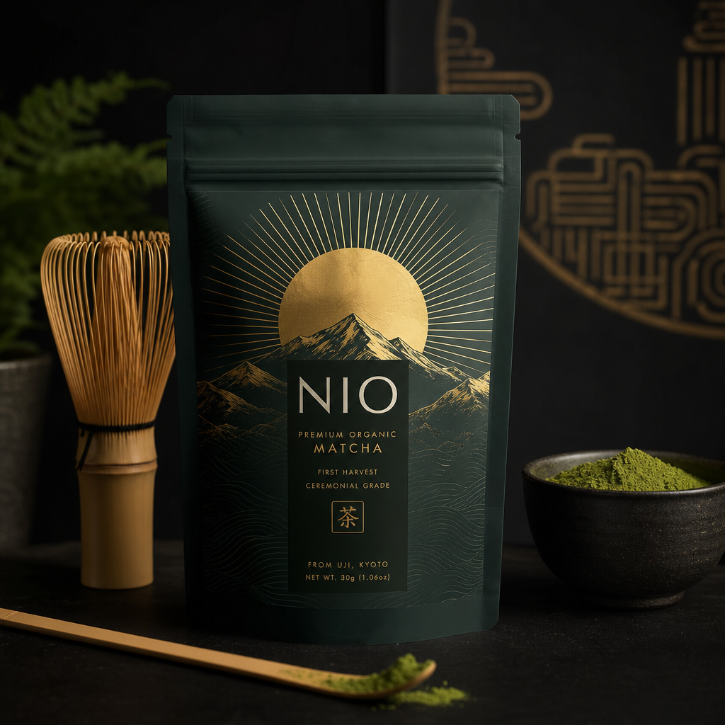 NIO bolsa de matcha en entorno natural
